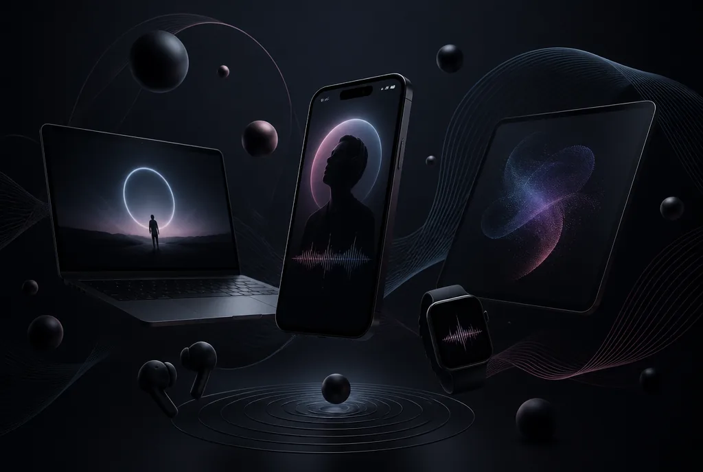 Jak promować muzykę poza Spotify: Apple Music, Tidal i Deezer 10 Abstrakcyjna grafika symbolizująca promocję muzyki na wielu platformach streamingowych poza Spotify