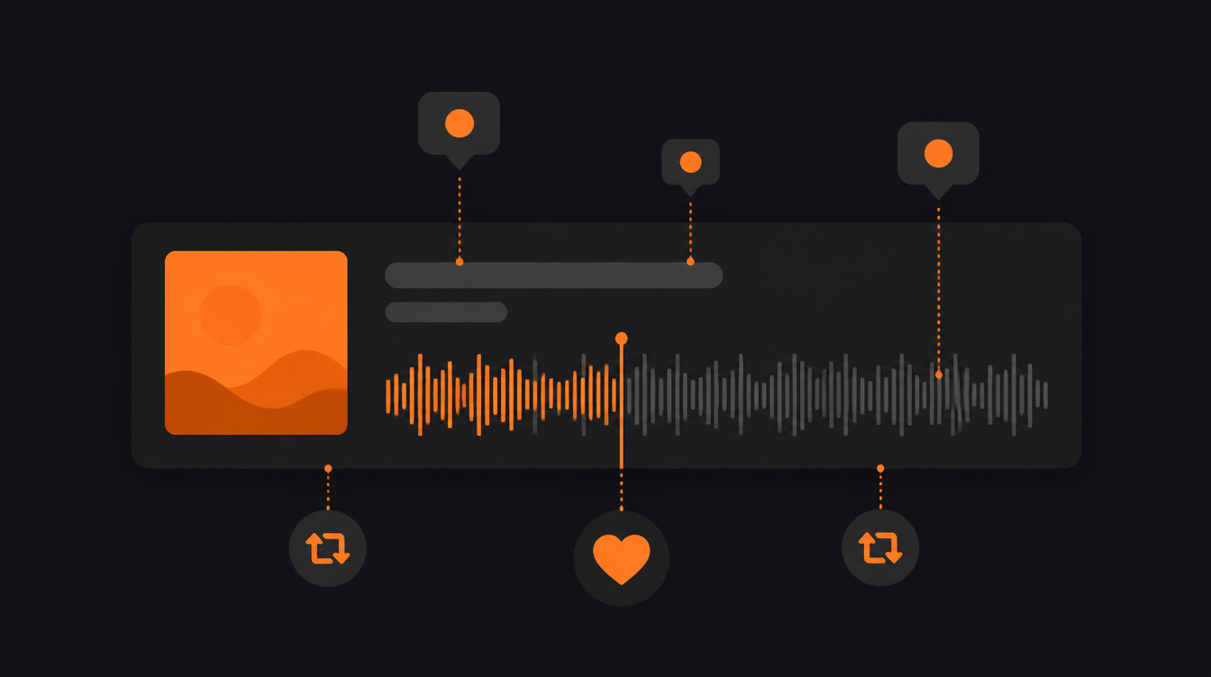 Obserwujący i lajki na SoundCloud: jak je zdobyć i co realnie robią 3 Komentarze przypięte do znacznika czasu na osi utworu
