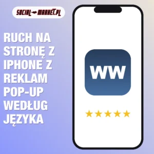 Ruch na stronę z iPhone z reklam pop-up według języka, social-market.pl