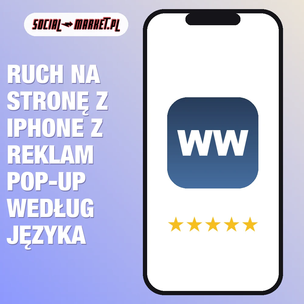 Ruch na stronę z iPhone z reklam pop-up według języka 1 Ruch na stronę z iPhone z reklam pop-up według języka, social-market.pl